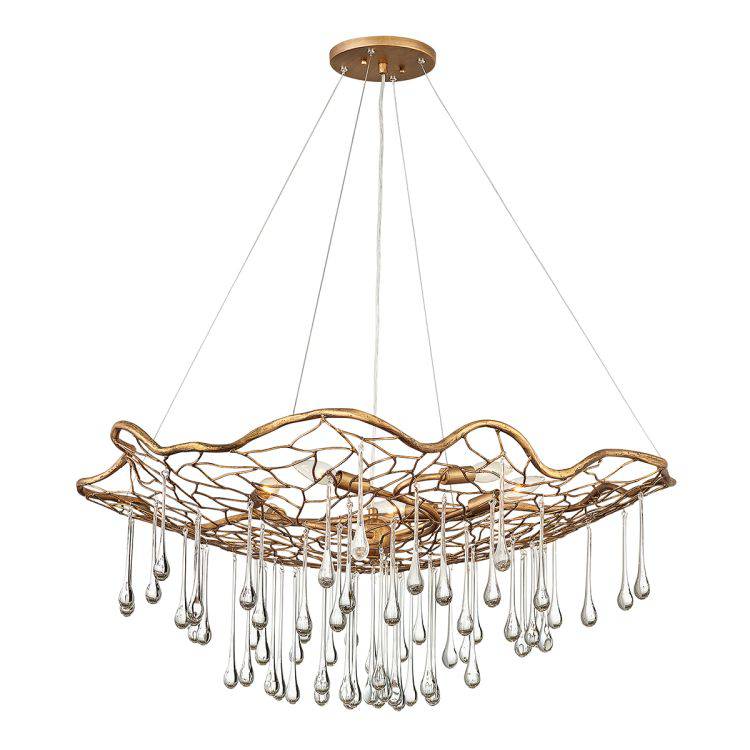 Quintiesse Laguna 6Lt  Pendant - Burnished Gold - Comet Lighting