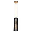 Quintiesse Linara 1Lt Pendant  - Black & Natural Brass - Comet Lighting