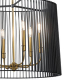 Quintiesse Linara 6Lt Chandelier/Pendant - Black & Natural Brass - Comet Lighting