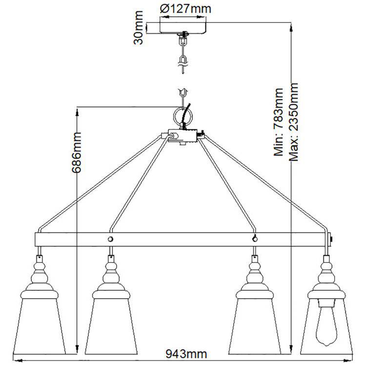 Quintiesse Loras 6Lt Chandelier - Chrome - Comet Lighting