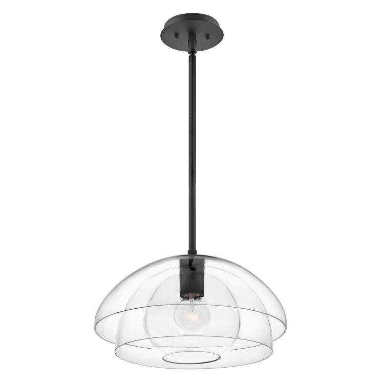 Quintiesse Lotus 1Lt Pendant / Semi-flush - Black - Comet Lighting