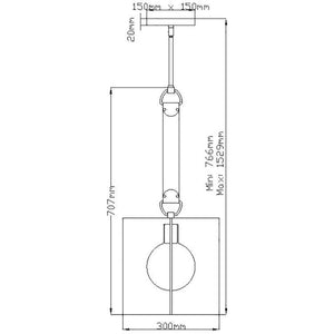Quintiesse Ludlow 1Lt Pendant - Brushed Graphite - Comet Lighting