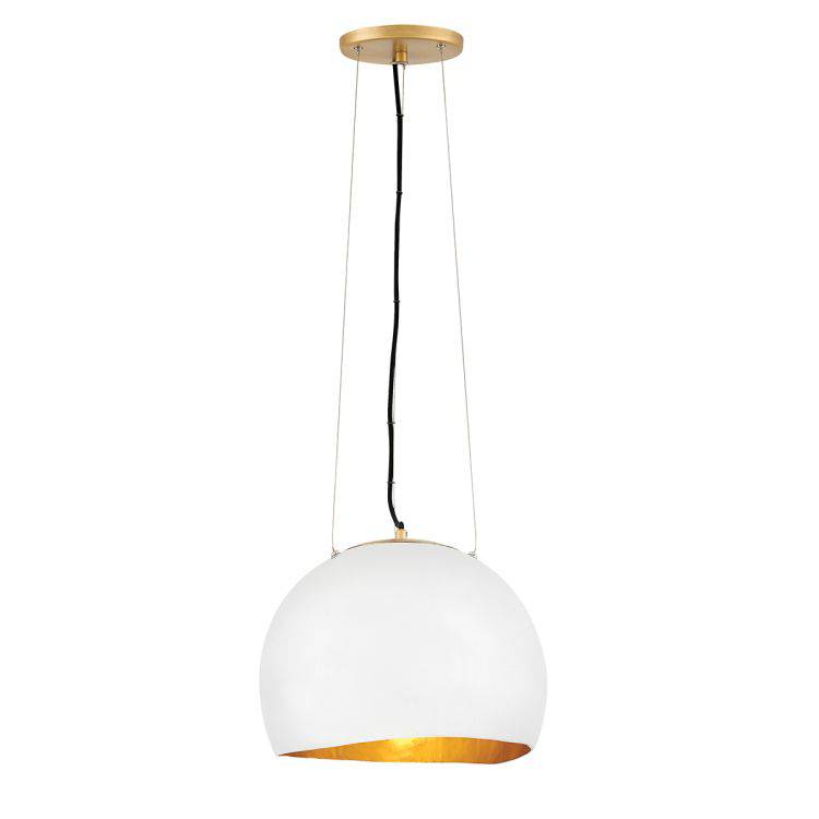 Quintiesse Nula 1Lt Pendant - Shell White/Luxe Gold - Comet Lighting