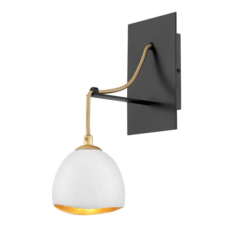 Quintiesse Nula 1Lt Wall Light - Shell White/Luxe Gold - Comet Lighting