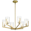 Quintiesse Nye 6Lt Chandelier   - Brushed Natural Brass - Comet Lighting