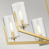 Quintiesse Nye 6Lt Chandelier   - Brushed Natural Brass - Comet Lighting