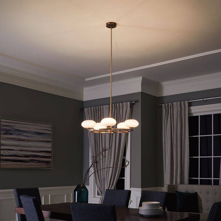 Quintiesse Pim 5Lt Chandelier   - Fox Gold - Comet Lighting