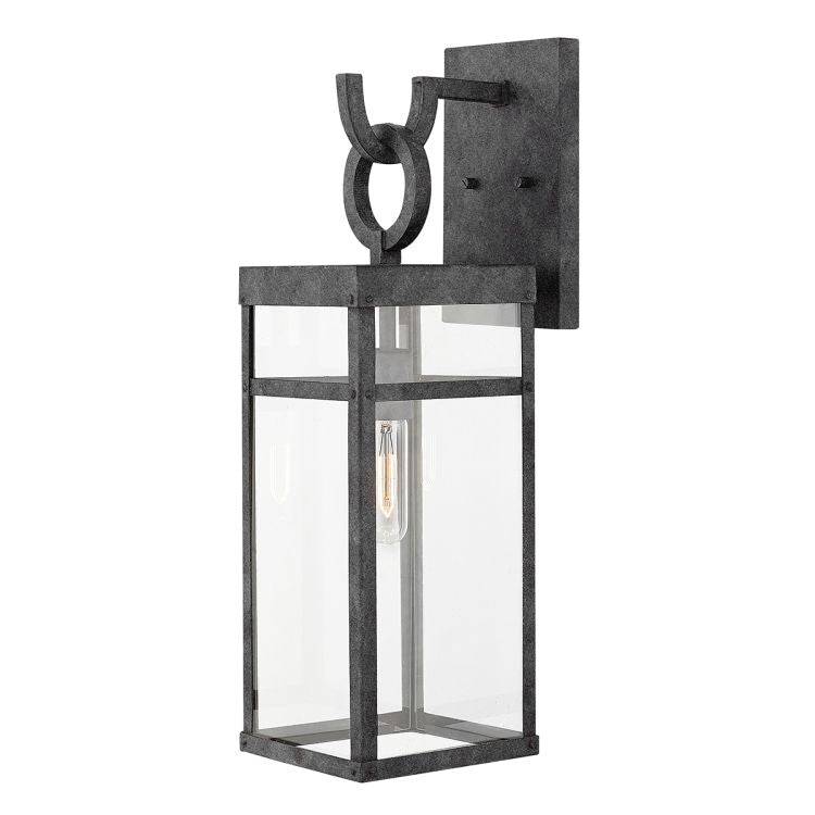 Quintiesse Porter 1Lt Large Wall Lantern - Aged Zinc - Comet Lighting