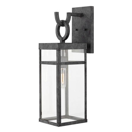 Quintiesse Porter 1Lt Large Wall Lantern  - Aged Zinc - Comet Lighting