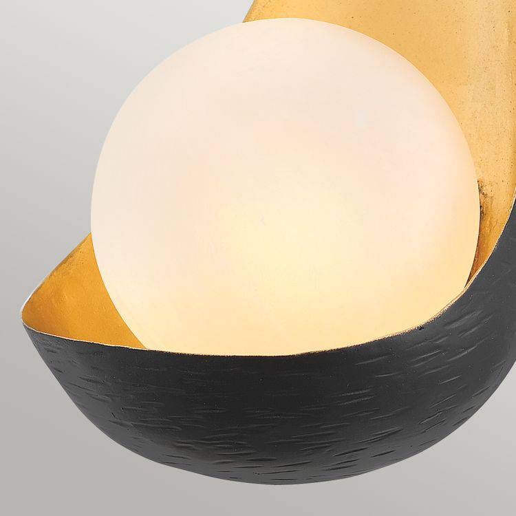 Quintiesse Ren 1Lt  Wall Light - Black/Gold - Comet Lighting