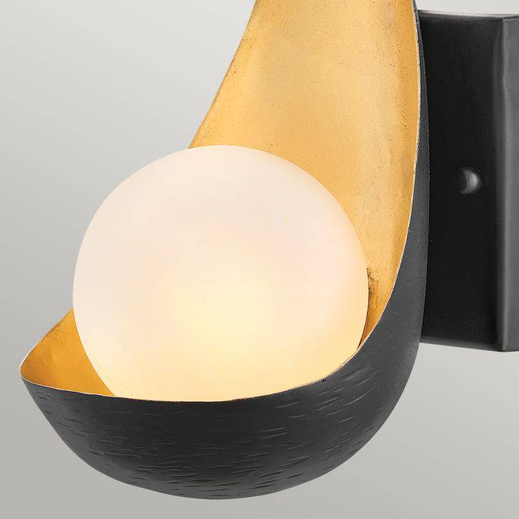 Quintiesse Ren 1Lt  Wall Light - Black/Gold - Comet Lighting