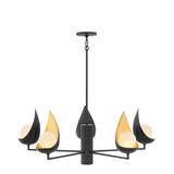 Quintiesse Ren 5Lt Chandelier - Black/Gold - Comet Lighting