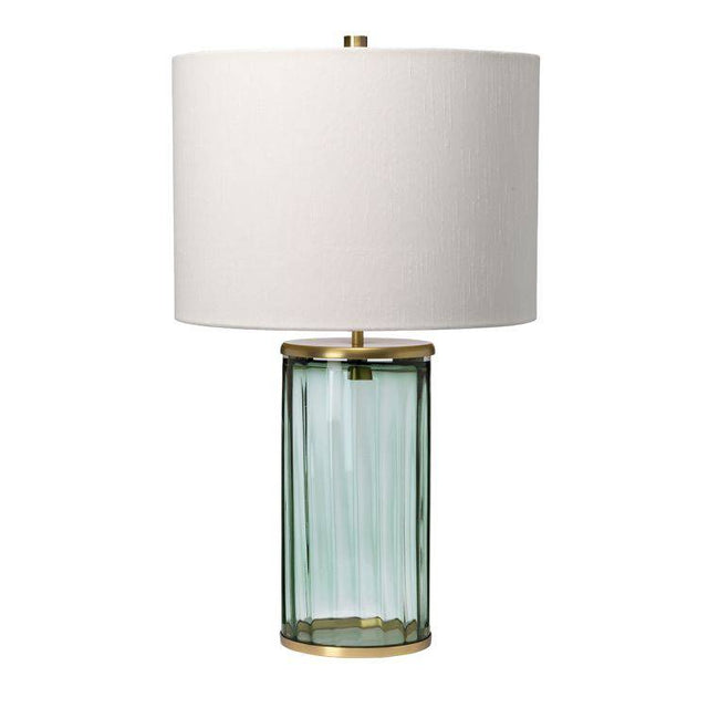 Quintiesse Reno Table Lamp - Green - Aged Brass - Comet Lighting