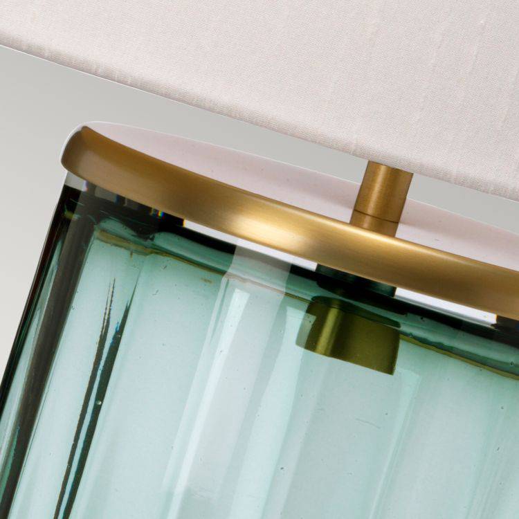 Quintiesse Reno Table Lamp - Green - Aged Brass - Comet Lighting