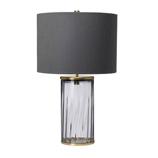 Quintiesse Reno Table Lamp - Smoke - Aged Brass - Comet Lighting