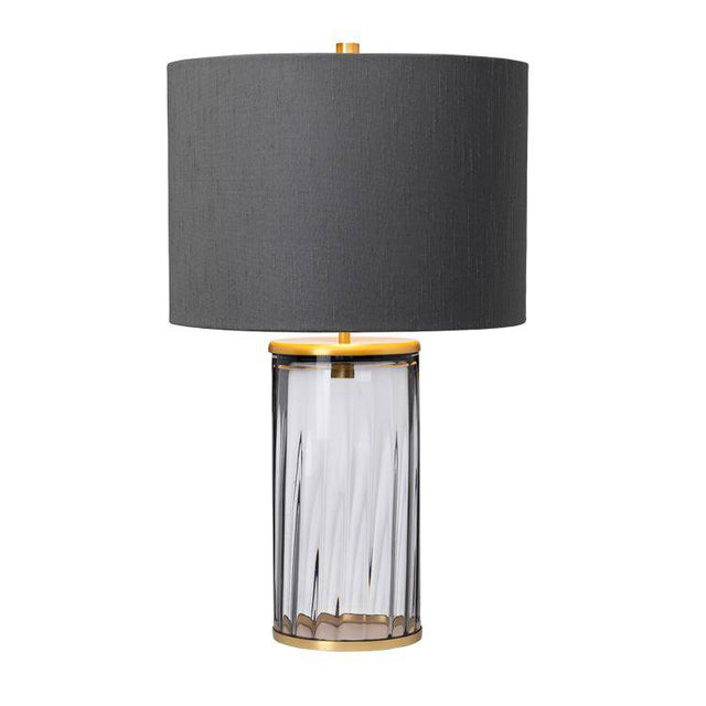 Quintiesse Reno Table Lamp - Smoke - Aged Brass - Comet Lighting