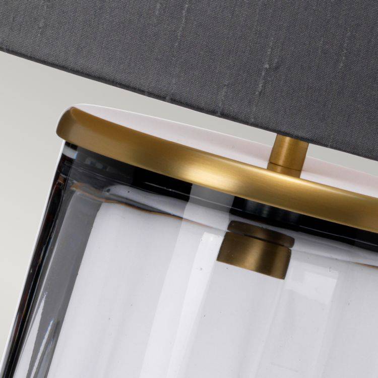 Quintiesse Reno Table Lamp - Smoke - Aged Brass - Comet Lighting