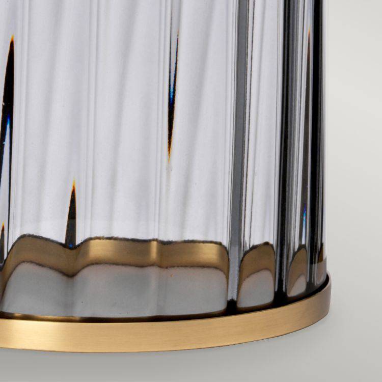 Quintiesse Reno Table Lamp - Smoke - Aged Brass - Comet Lighting