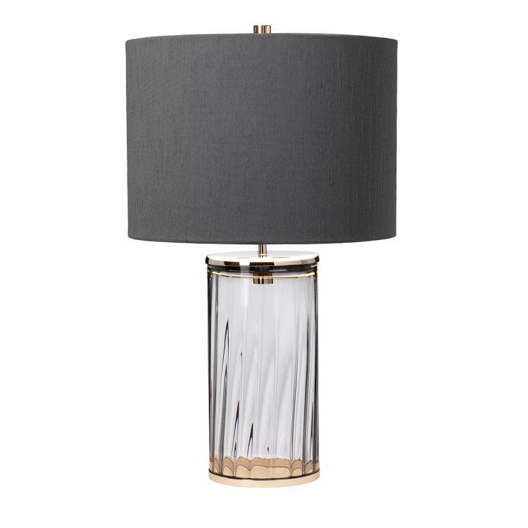 Quintiesse Reno Table Lamp - Smoke - Polished Nickel - Comet Lighting