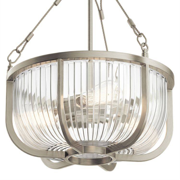 Quintiesse Roux 3Lt Pendant/ Semi-Flush - Brushed Nickel - Comet Lighting