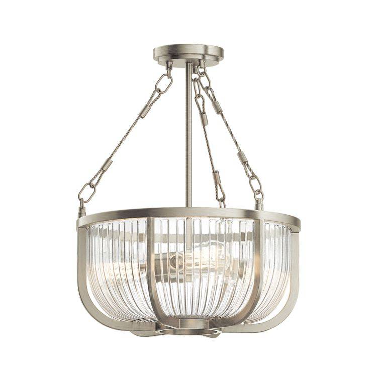 Quintiesse Roux 3Lt Pendant/ Semi-Flush - Brushed Nickel - Comet Lighting