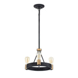 Quintiesse Silas  3Lt Pendant/ Semi-Flush - Aged Zinc & Heritage Brass - Comet Lighting