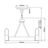 Quintiesse Silas  3Lt Pendant/ Semi-Flush - Aged Zinc & Heritage Brass - Comet Lighting