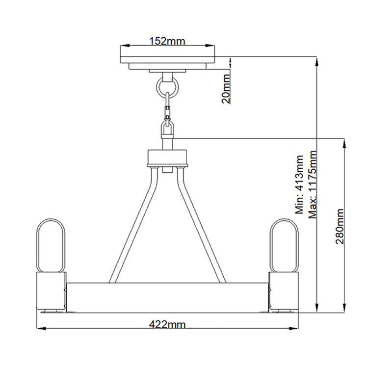 Quintiesse Silas  3Lt Pendant/ Semi-Flush - Aged Zinc & Heritage Brass - Comet Lighting