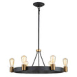 Quintiesse Silas 6Lt Pendant/ Semi-Flush - Aged Zinc & Heritage Brass - Comet Lighting