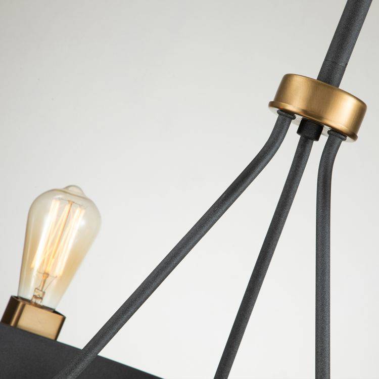 Quintiesse Silas  6Lt Pendant/ Semi-Flush - Aged Zinc & Heritage Brass - Comet Lighting