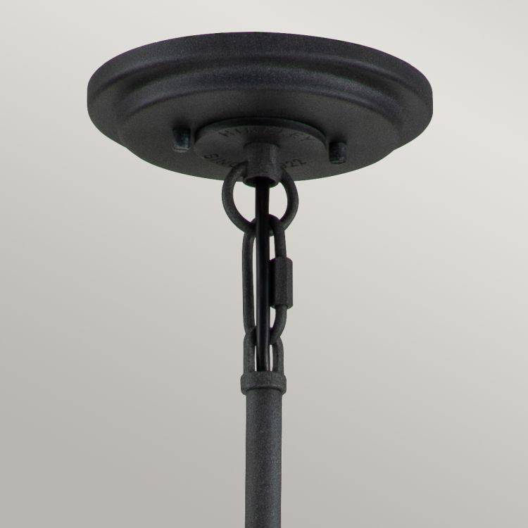 Quintiesse Silas  6Lt Pendant/ Semi-Flush - Aged Zinc & Heritage Brass - Comet Lighting