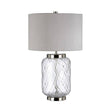 Quintiesse Sola 1Lt  Table Lamp - Metal Work Polished Nickel - Glassware Clear - Comet Lighting