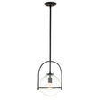 Quintiesse Somerset Clear 1Lt Medium Pendant  - Black - Comet Lighting