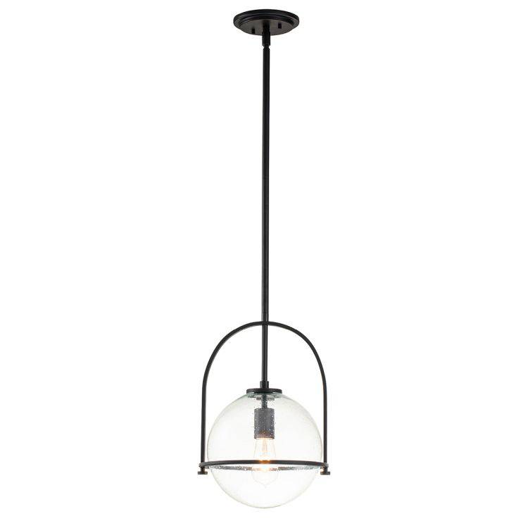 Quintiesse Somerset Clear 1Lt Medium Pendant - Black - Comet Lighting