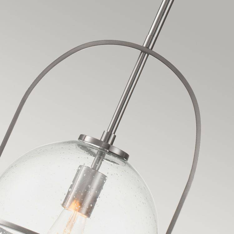 Quintiesse Somerset Clear 1Lt Medium Pendant  - Brushed Nickel - Comet Lighting