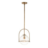 Quintiesse Somerset Clear 1Lt Medium Pendant - Heritage Brass - Comet Lighting