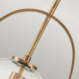 Quintiesse Somerset Clear 1Lt Medium Pendant - Heritage Brass - Comet Lighting