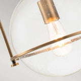 Quintiesse Somerset Clear 1Lt Medium Pendant - Heritage Brass - Comet Lighting