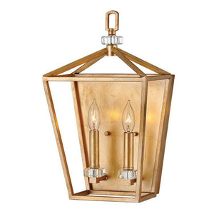 Quintiesse Stinson 2Lt Wall Light - Distressed Brass - Comet Lighting