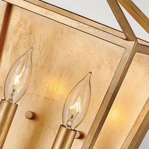 Quintiesse Stinson 2Lt Wall Light - Distressed Brass - Comet Lighting