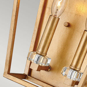 Quintiesse Stinson 2Lt Wall Light - Distressed Brass - Comet Lighting