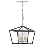 Quintiesse Stinson 4Lt Medium Pendant/ Semi-Flush - Black with Polished Nickel - Comet Lighting