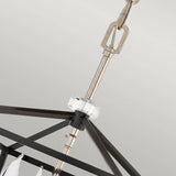 Quintiesse Stinson 4Lt Medium Pendant/ Semi-Flush - Black with Polished Nickel - Comet Lighting