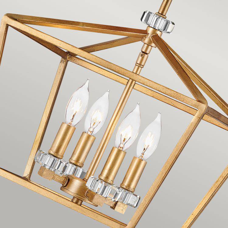 Quintiesse Stinson 4Lt Medium Pendant/ Semi-Flush - Distressed Brass - Comet Lighting