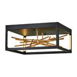 Quintiesse Styx LED Flush Mount - Black & Gilded Gold - Comet Lighting