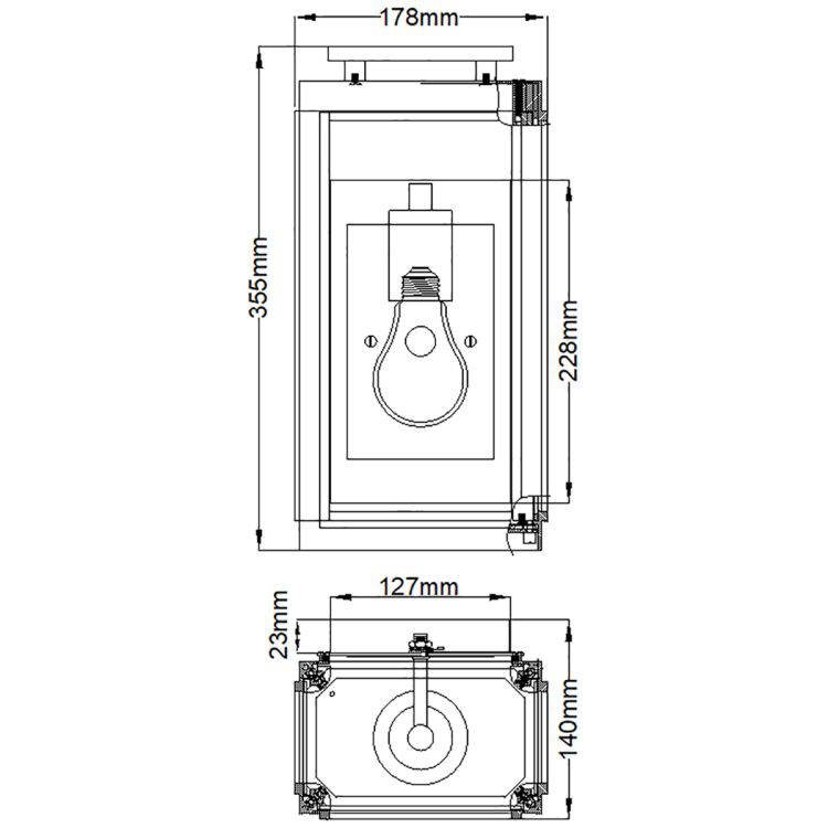 Quintiesse Sutcliffe 1Lt  Outdoor Wall Lantern - Aged Zinc - Comet Lighting