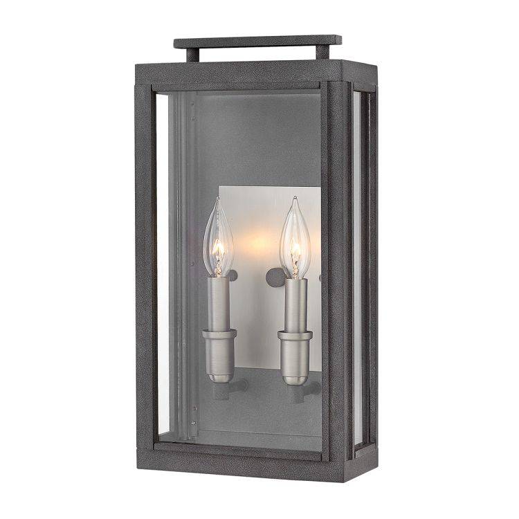 Quintiesse Sutcliffe 2Lt  Outdoor Wall Lantern - Aged Zinc - Comet Lighting