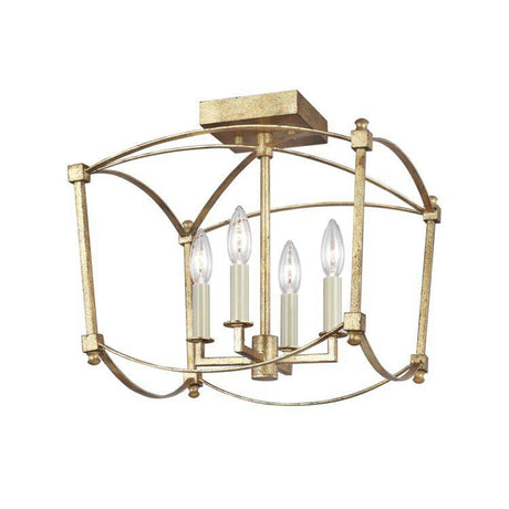 Quintiesse Thayer 4Lt Semi-Flush Mount - Antique Gild - Comet Lighting