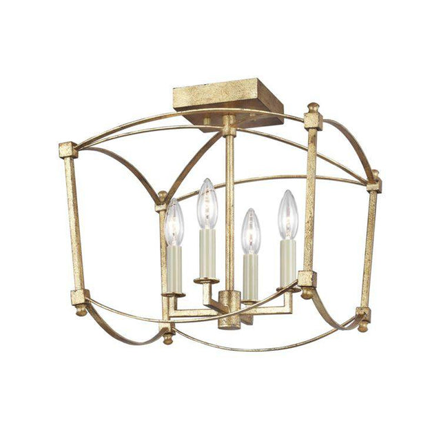 Quintiesse Thayer 4Lt Semi-Flush Mount - Antique Gild - Comet Lighting