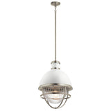 Quintiesse Tollis 1Lt Pendant - Brushed Nickel & White - Comet Lighting